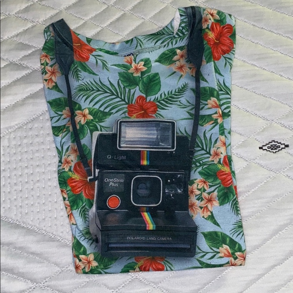 Polaroid camera Hawaiian shirt